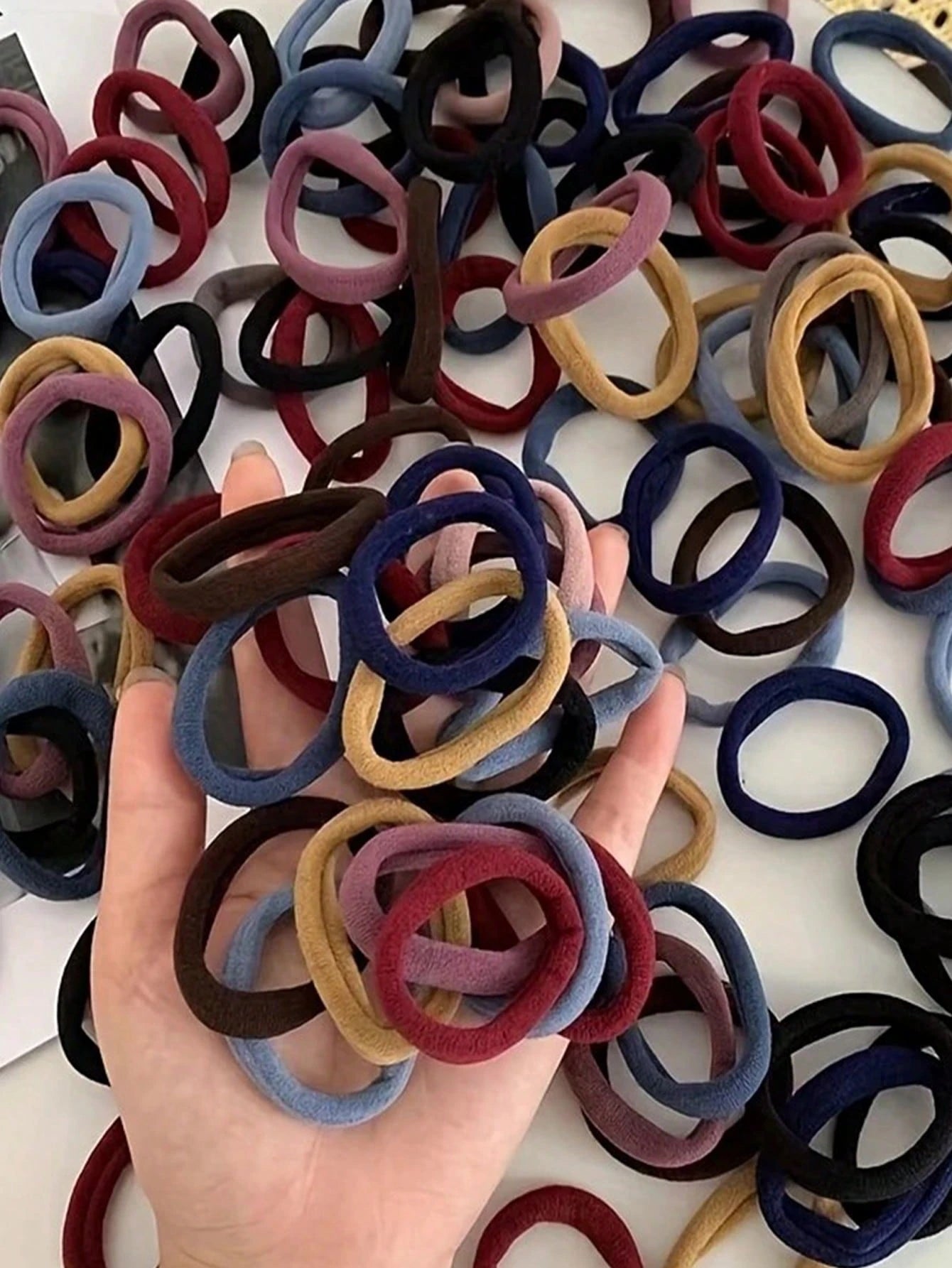 Women Plain Simple Hair Ties 100pcs