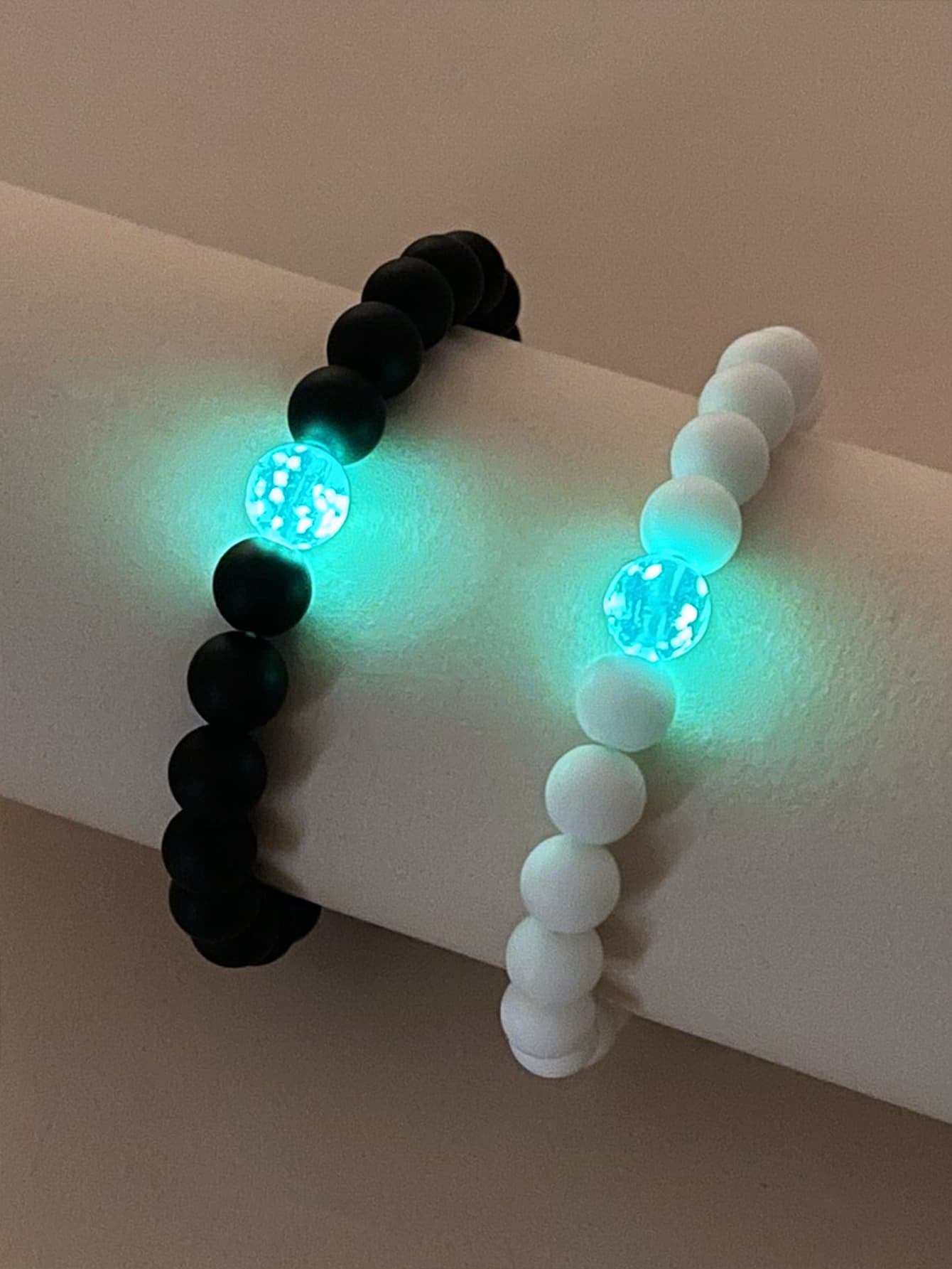 Couple Glow In The Dark Bracelet Stone