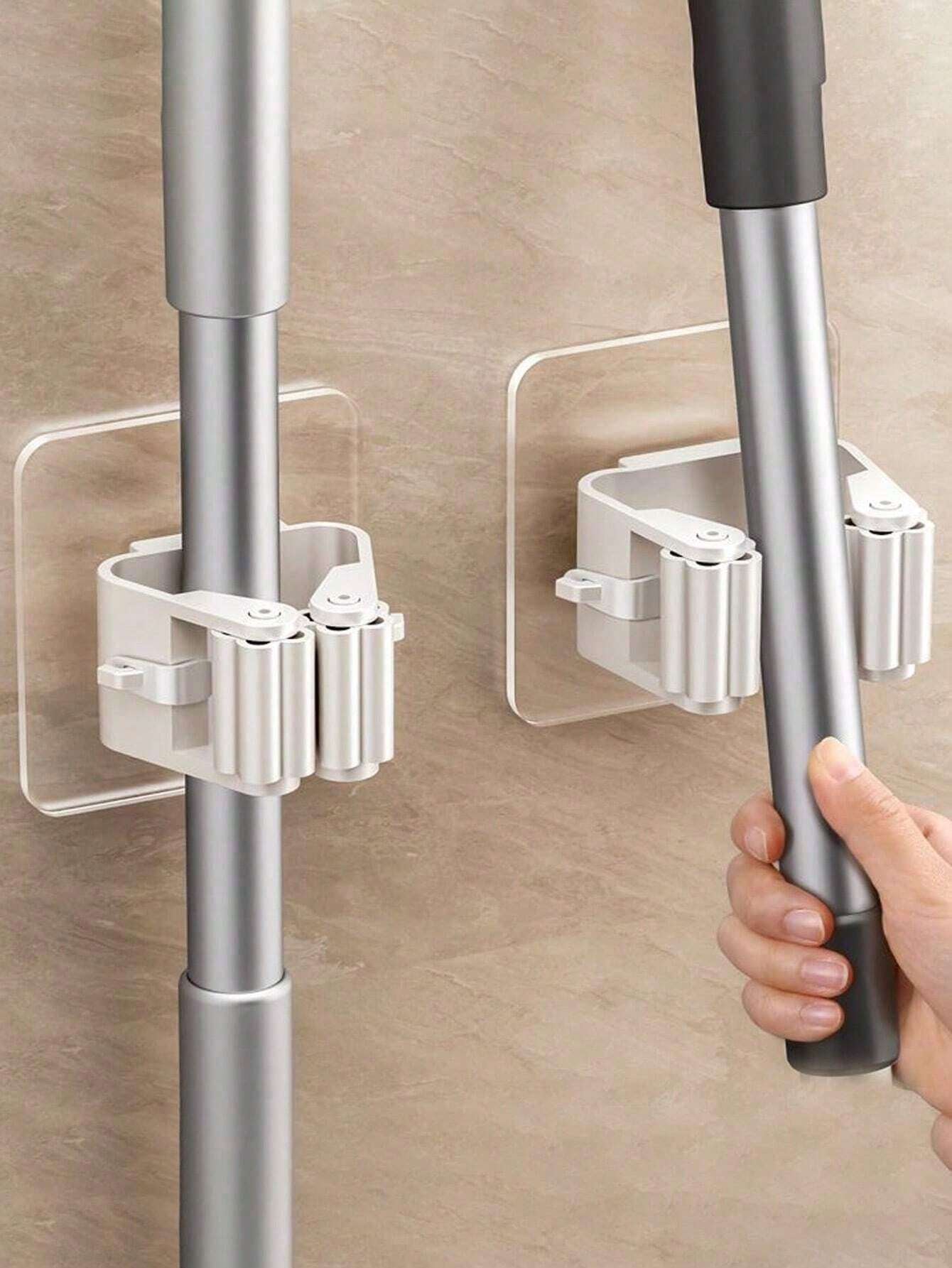 4pcs Wall-Mounted Mop Holder