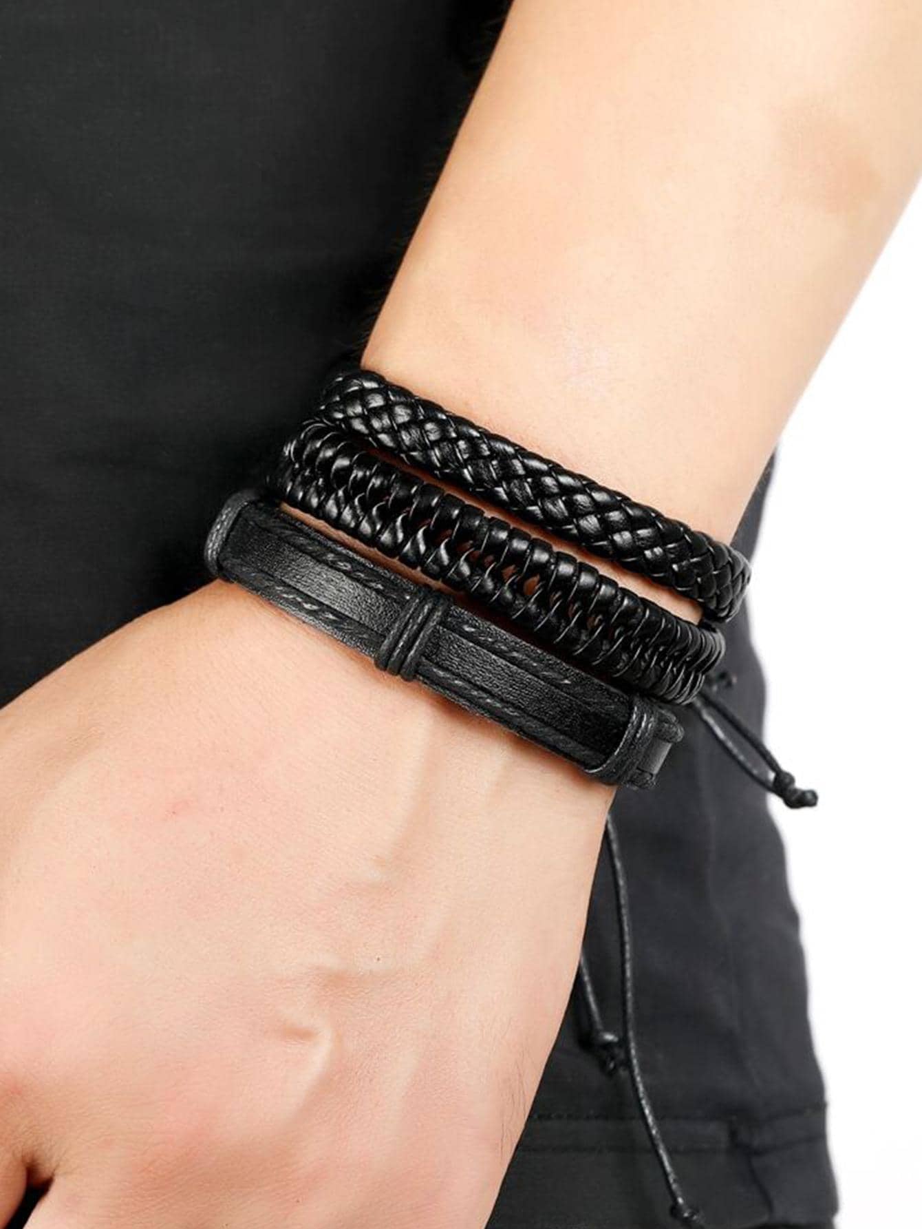 6pcs set Men Braided Bracelet