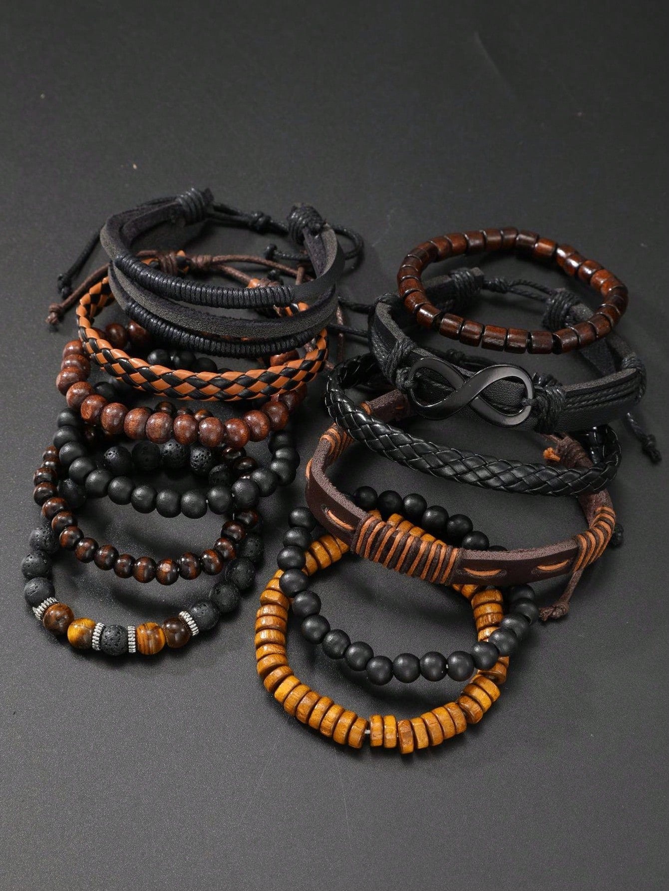 12pcs Vintage Leather Bracelets