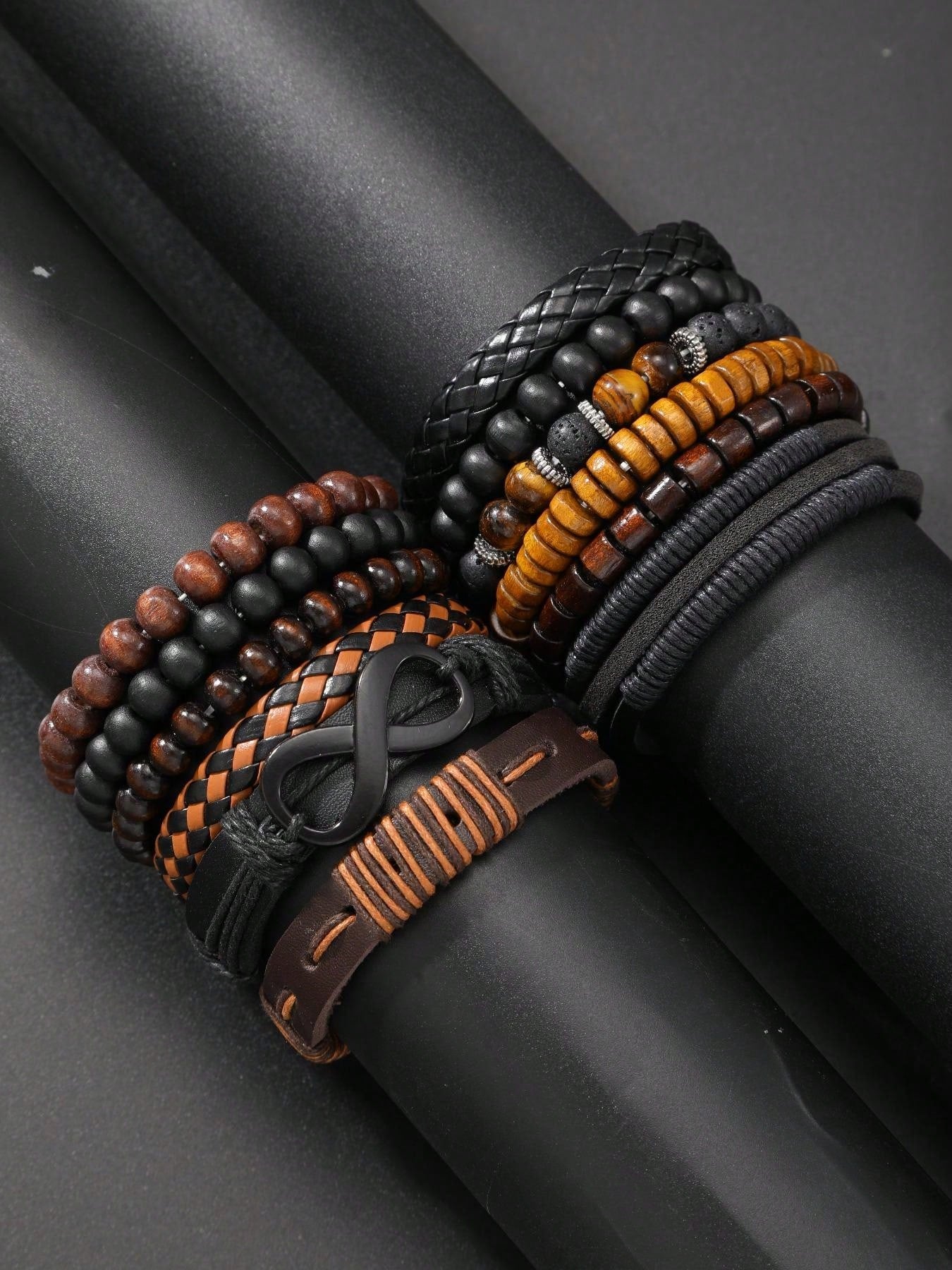 12pcs Vintage Leather Bracelets