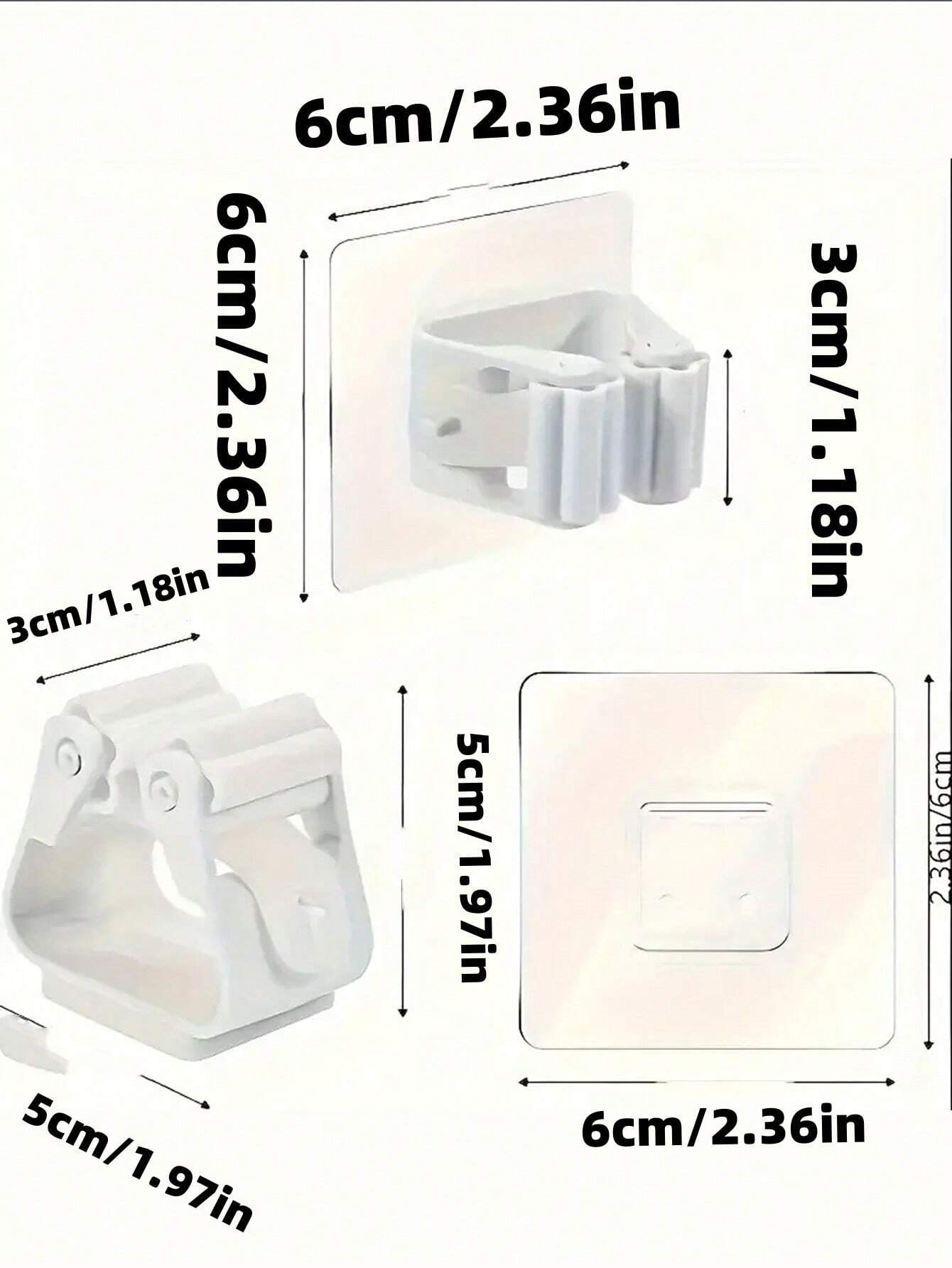 4pcs Wall-Mounted Mop Holder