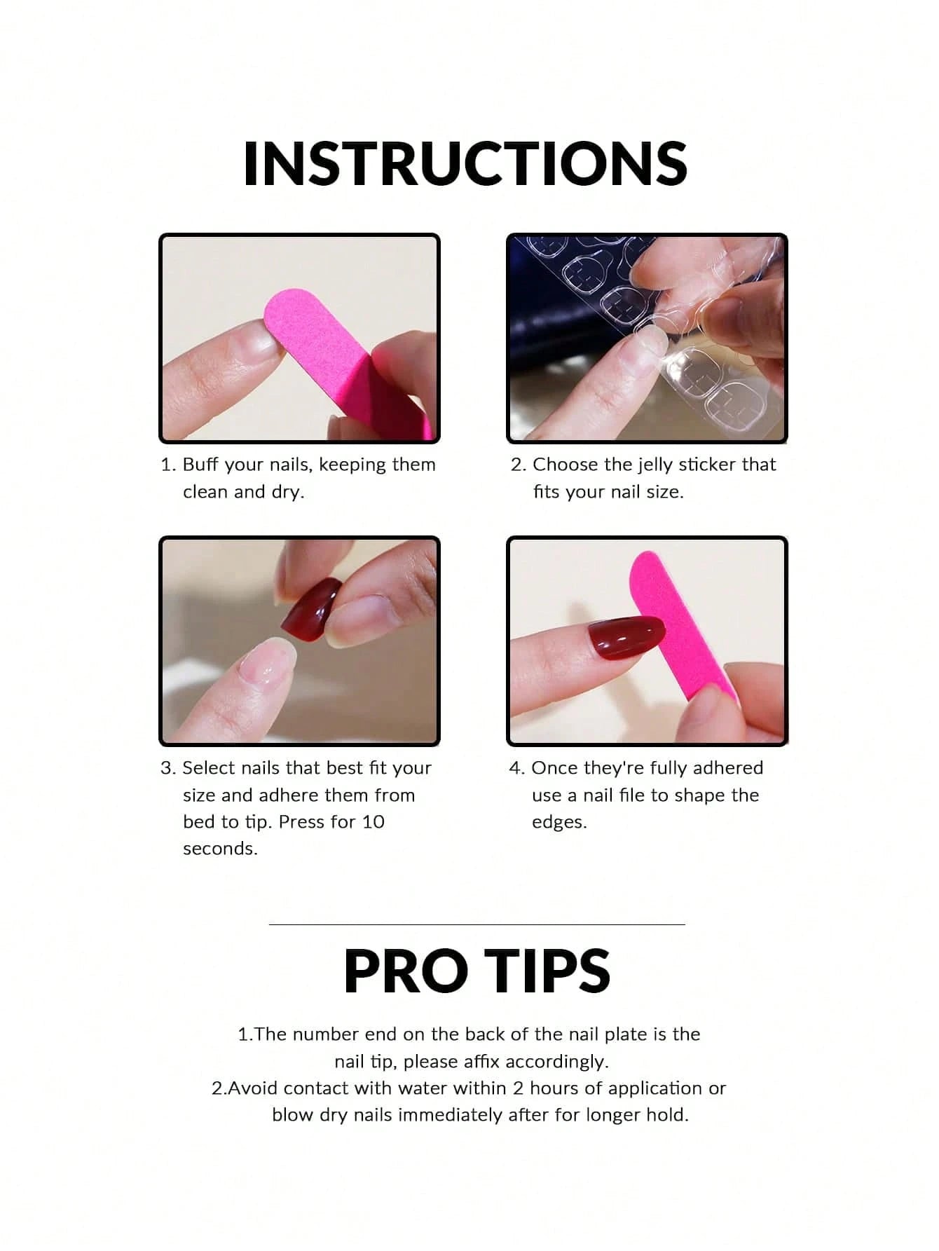 Short Stick-ON Pink Nails