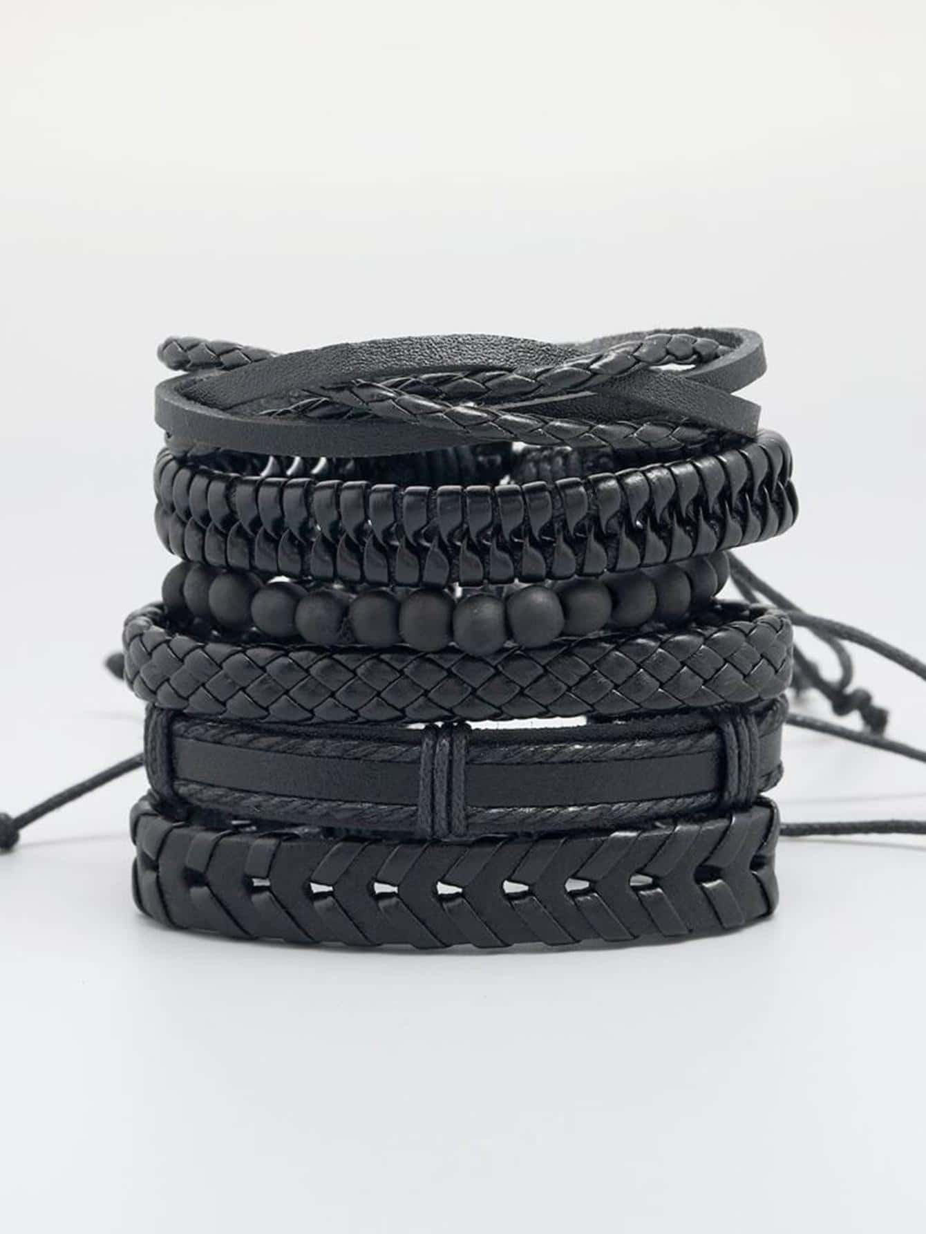6pcs set Men Braided Bracelet