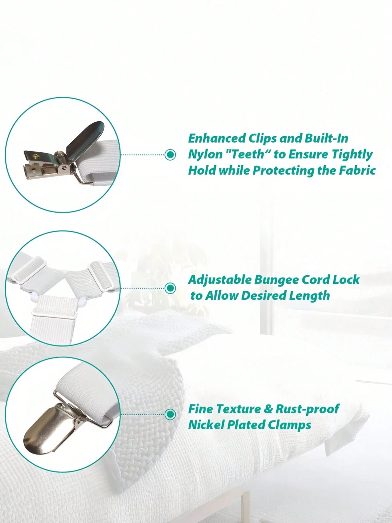Anti-Slip Sheet Straps 4pcs