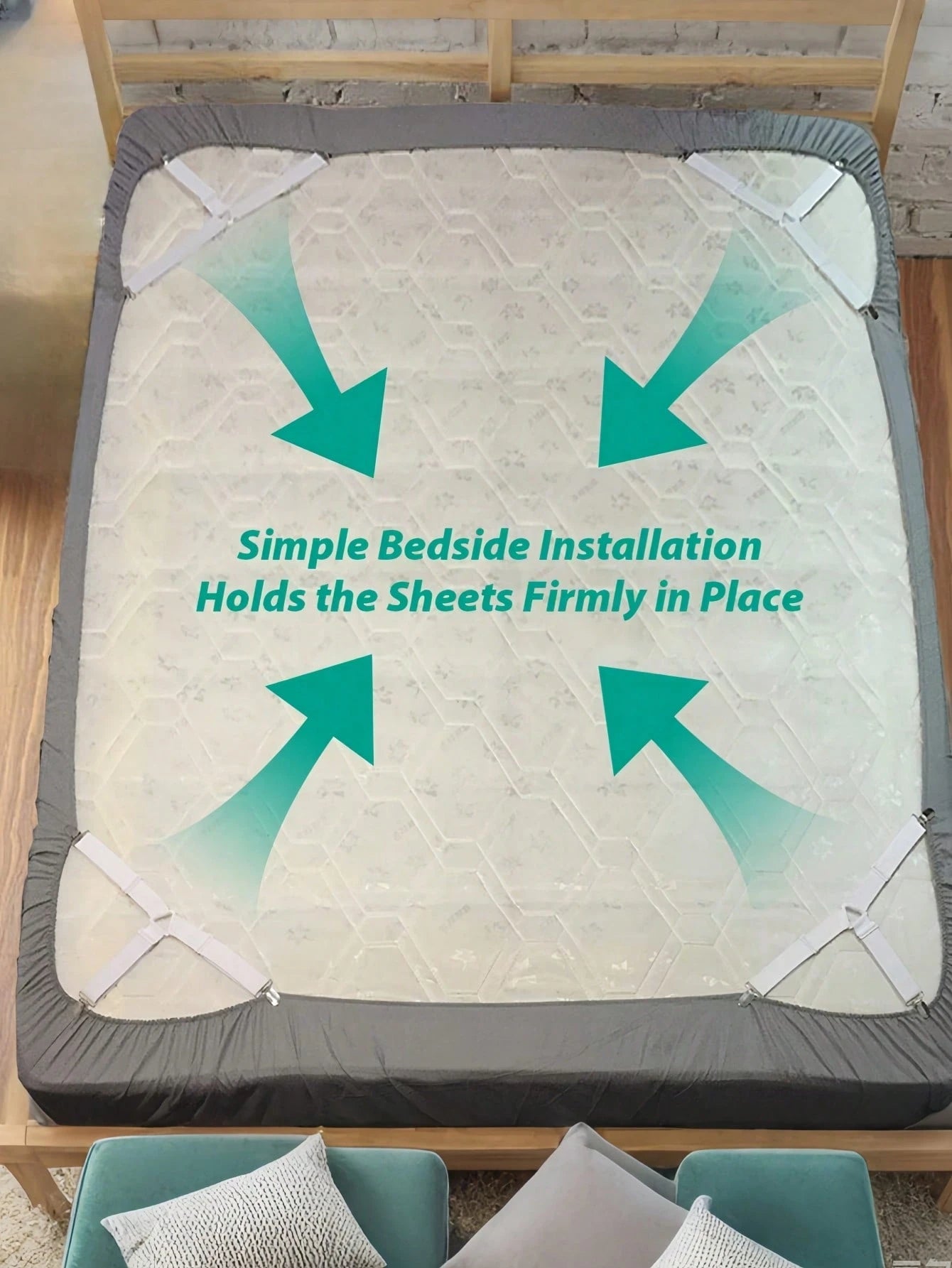 Anti-Slip Sheet Straps 4pcs