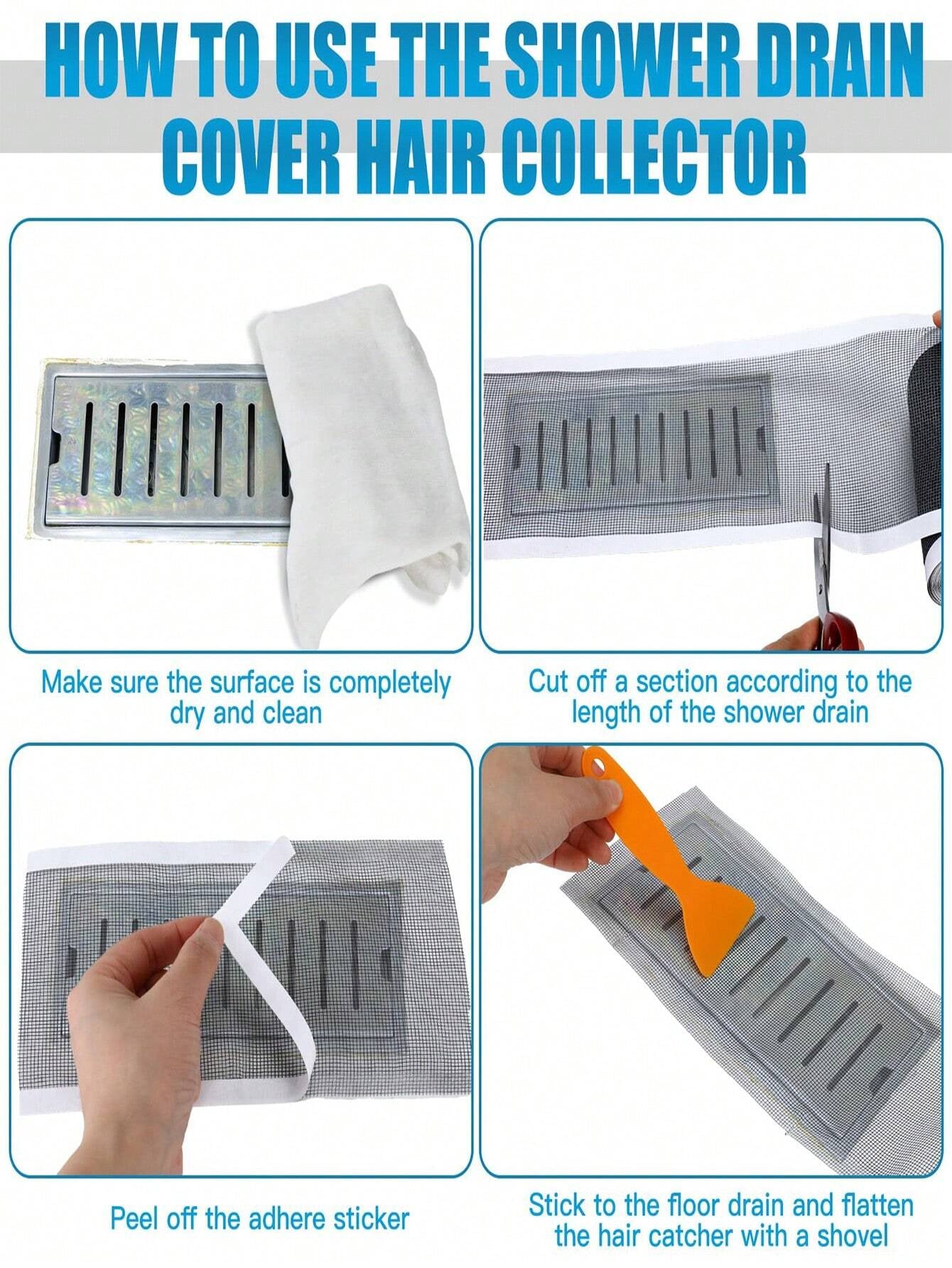 5 meter roll / Cutable Shower Drain Hair Catcher