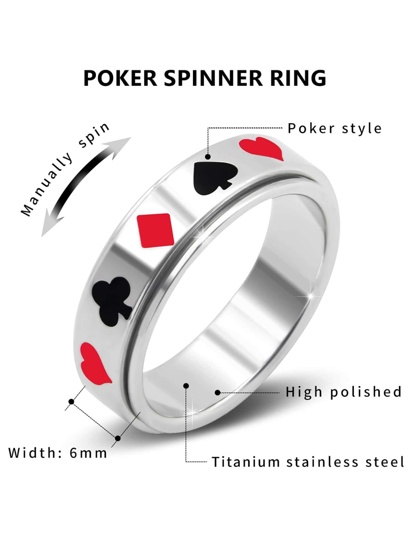 Playing Cards Rotating Ring