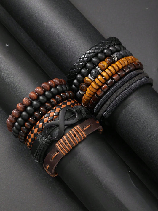 12pcs Vintage Leather Bracelets