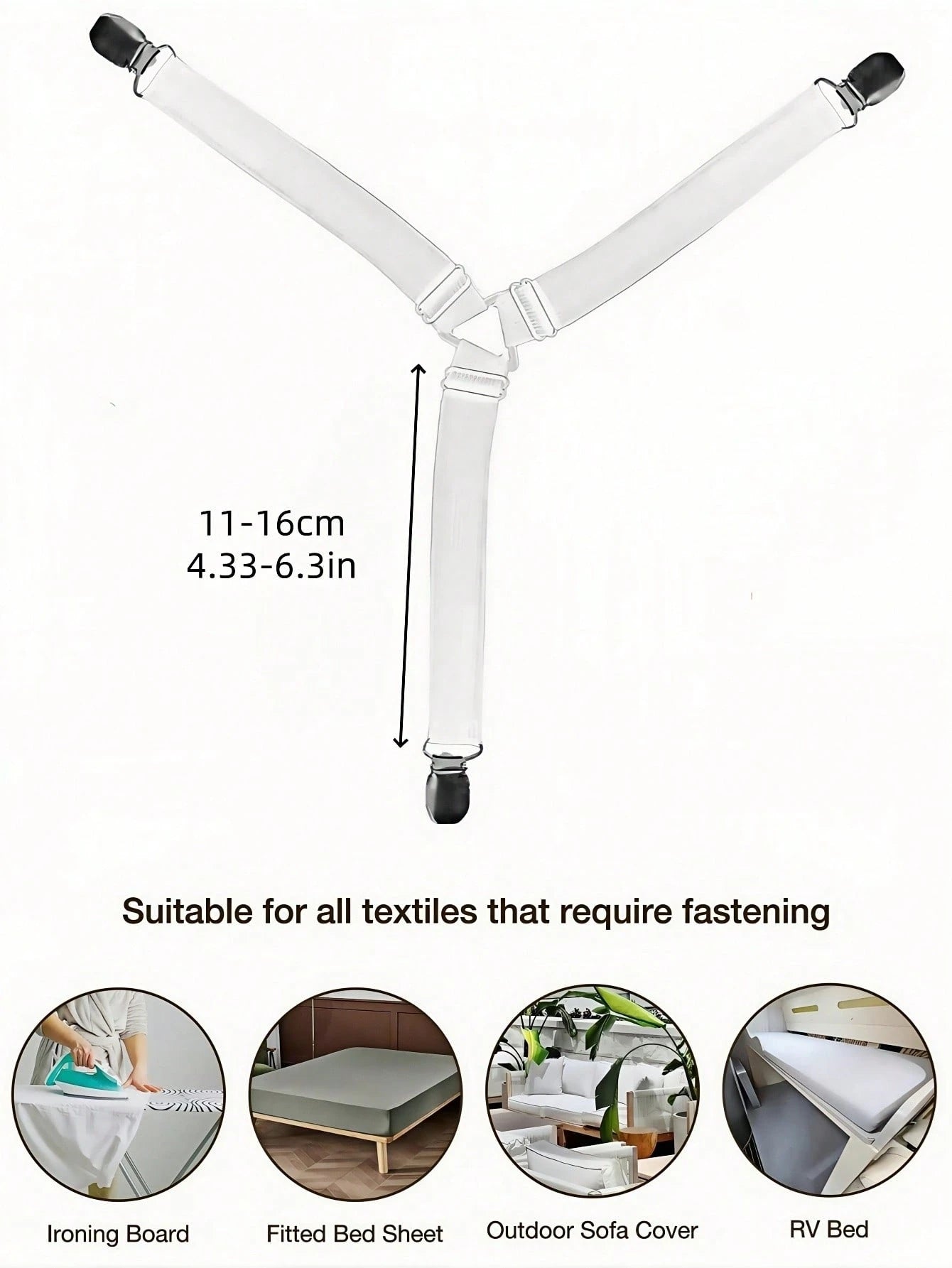 Anti-Slip Sheet Straps 4pcs