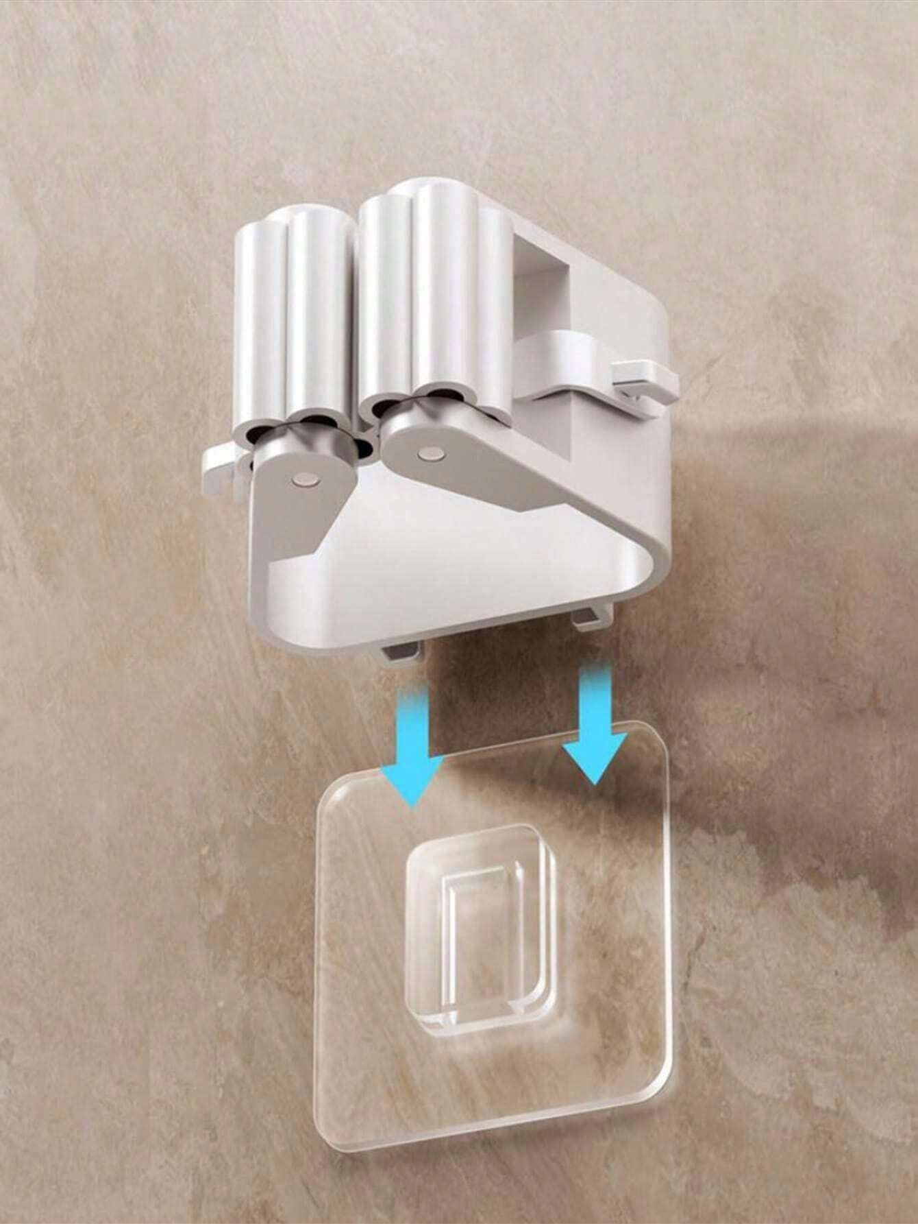 4pcs Wall-Mounted Mop Holder