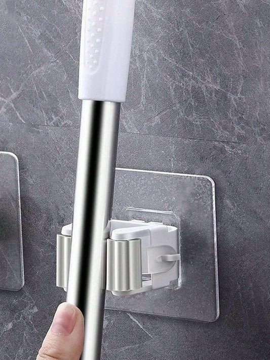 4pcs Wall-Mounted Mop Holder